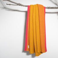 Ribbed Hearts Organic Cotton Knit Throw Blanket