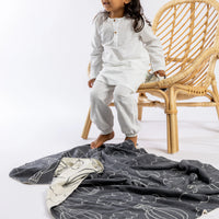 Hot Air Balloon Gray Organic Cotton Baby Gift Set