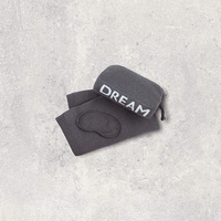 Words Dream Organic Cotton Travel Blanket and Eye Mask Set