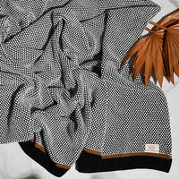 Stipple Stripe Organic Cotton Knit Throw Blanket