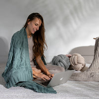 Chunky Cable Organic Cotton Throw Blanket