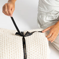 Moss Chunky Cream Organic Cotton Knit Throw Blanket