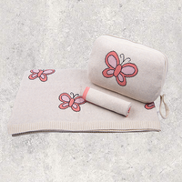 Butterfly Organic Cotton Baby Blanket and Burp Cloth Set