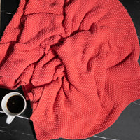 Washed Moss Organic Cotton Throw Blanket