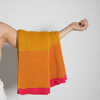 Ribbed Hearts Organic Cotton Knit Throw Blanket