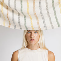 Ribbed Stripes Fall Organic Cotton Knit Throw Blanket