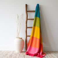 Rainbow Love Organic Cotton Knit Throw Blanket