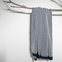 Stipple Stripe Organic Cotton Knit Throw Blanket