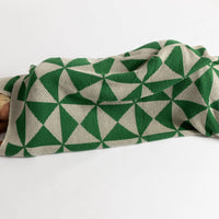 Trikona Dark Green Organic Cotton Knit Throw Blanket