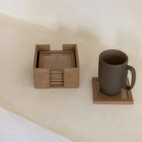 Vega Vegan Leather Coaster Set