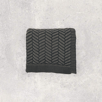Washed Chevron Organic Cotton Knit Throw Blanket