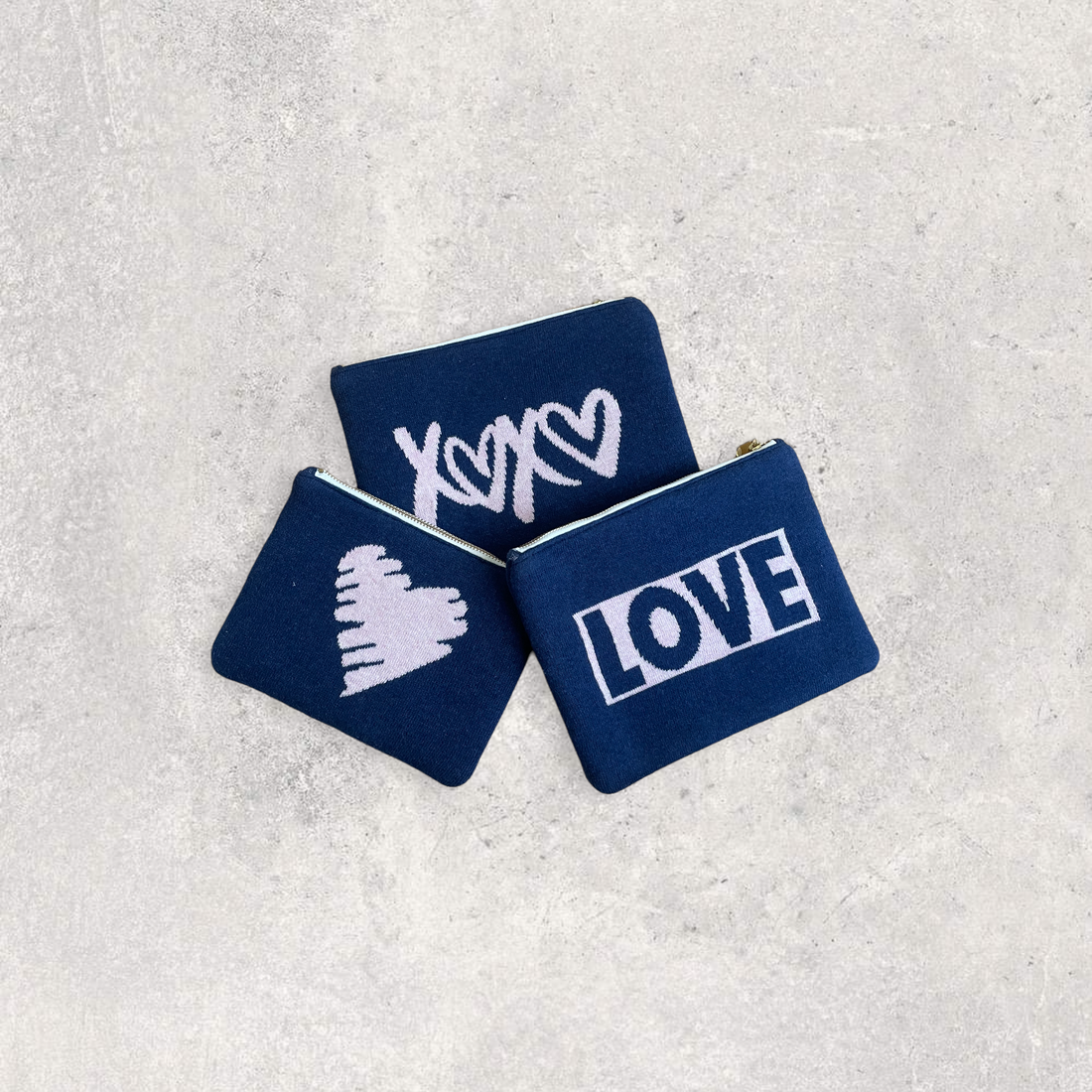 LOVED Travel MakeUp Pouch - Navy Mel /Pink Mel