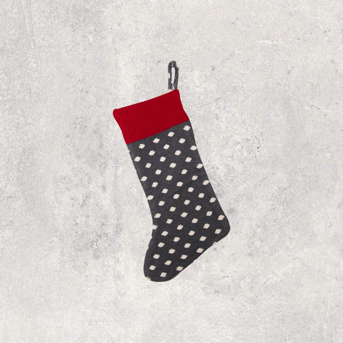 Dots Stocking - Grey/Red