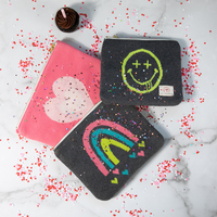 Smiles and Rainbow Travel MakeUp Pouch - Dk Grey
