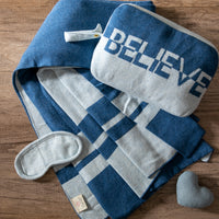 Dual Believe Organic Cotton Travel Blanket and Eye Mask Set
