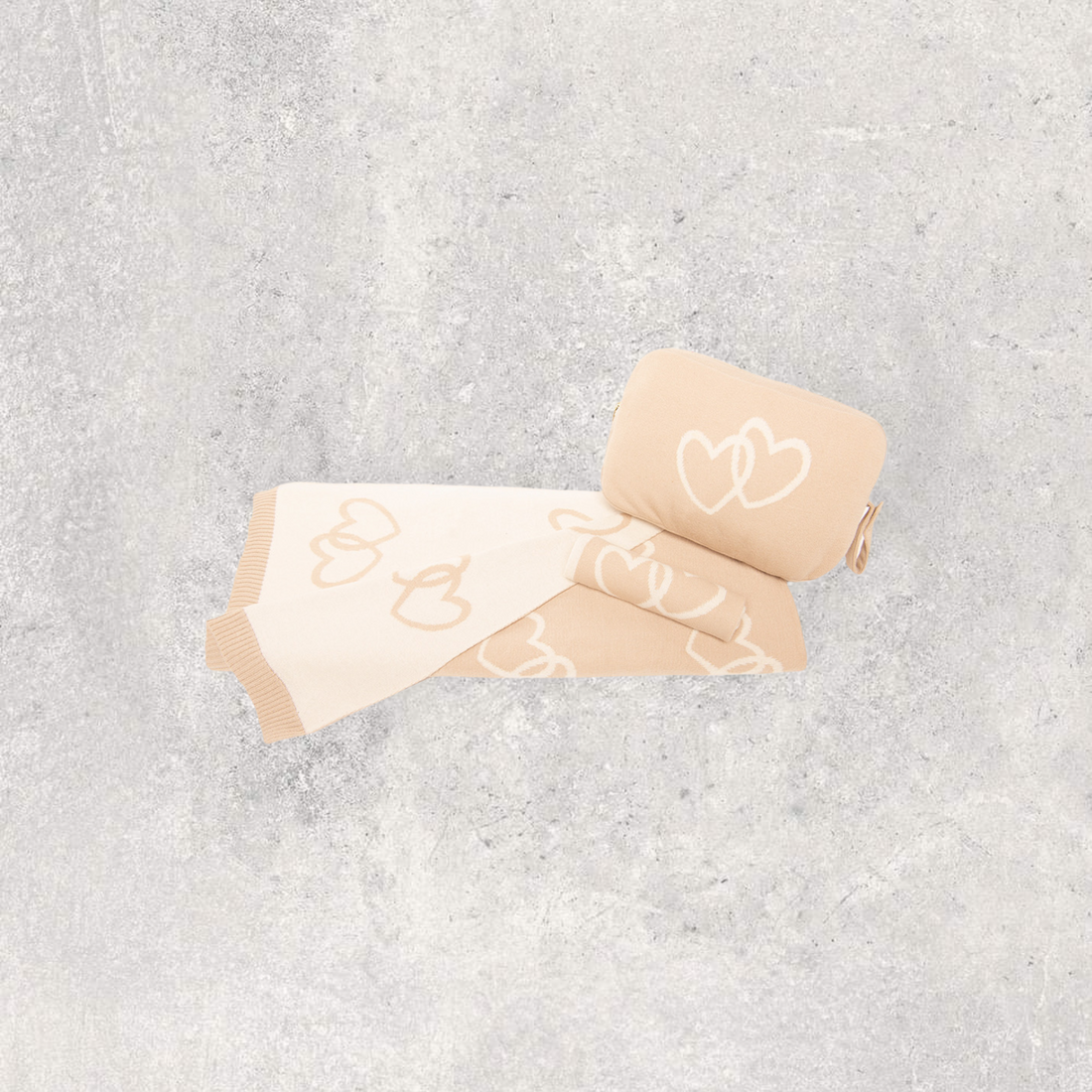 Twin Hearts Organic Cotton Baby Blanket and Burp Cloth Set