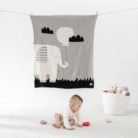 Elephant Balloon Organic Cotton Baby Blanket