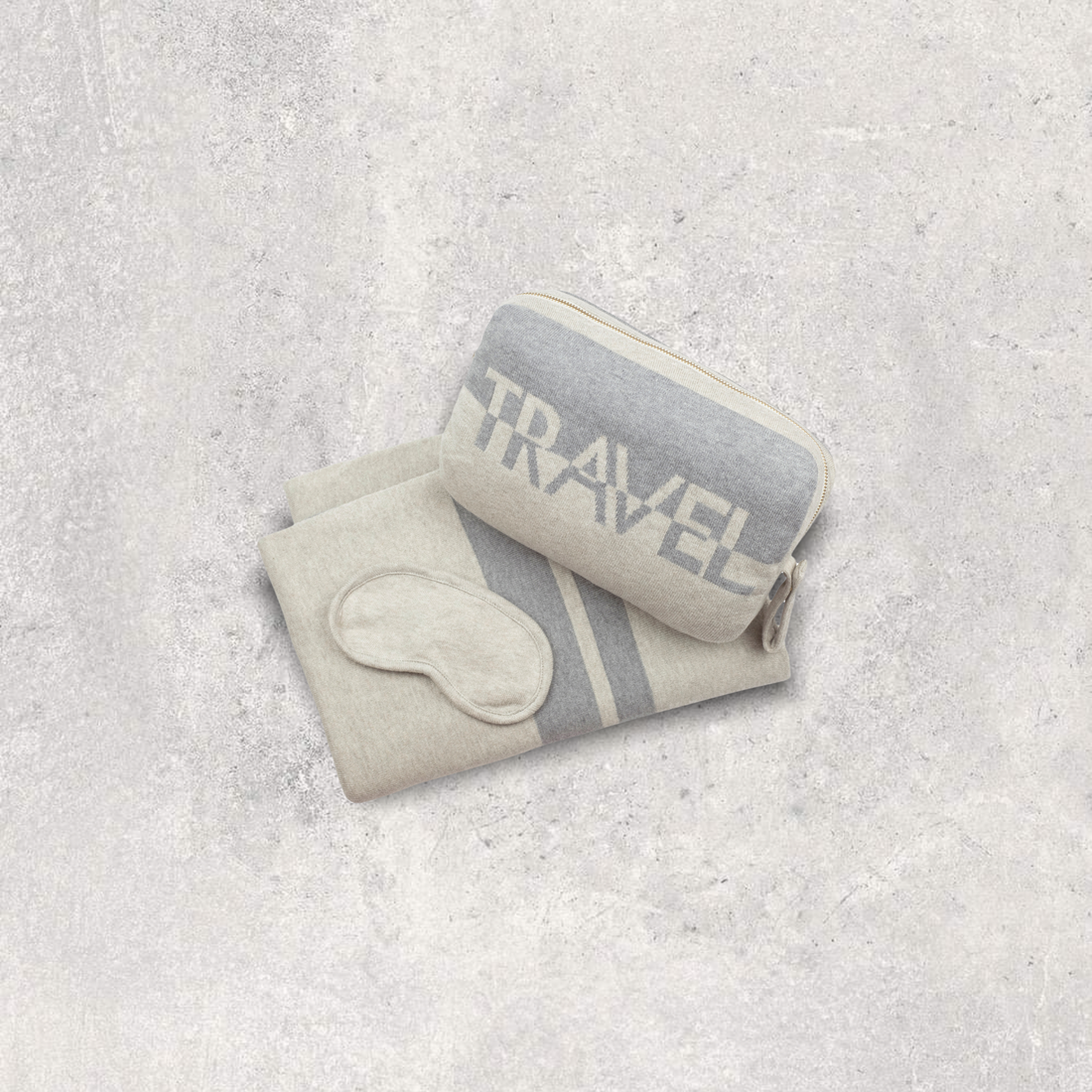 Dual Travel Organic Cotton Travel Blanket and Eye Mask Set