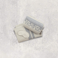 Dual Travel Organic Cotton Travel Blanket and Eye Mask Set