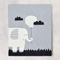 Elephant Balloon Organic Cotton Baby Blanket