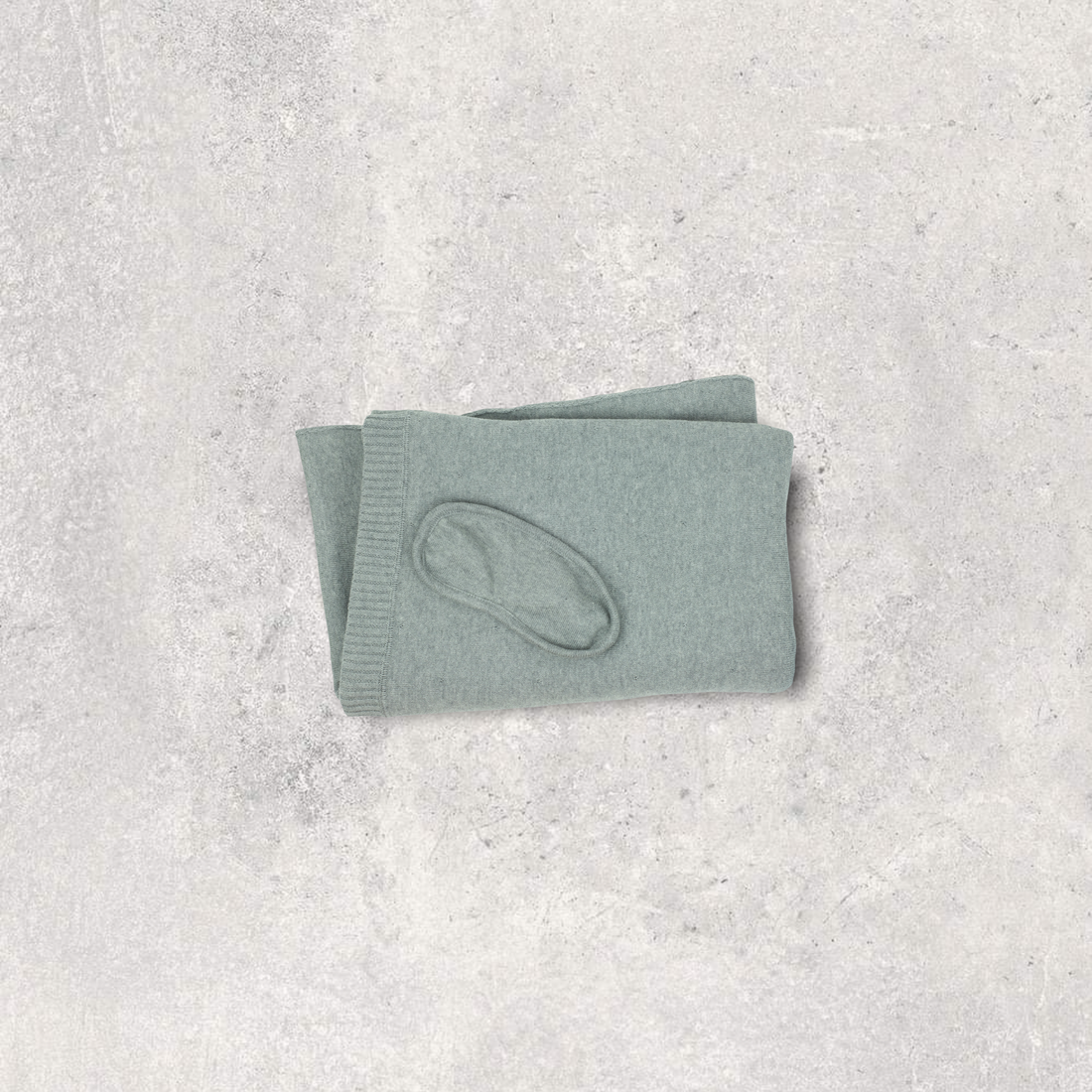Words Travel Organic Cotton Travel Blanket and Eye Mask Set - Lt Grey Mel/Yellow