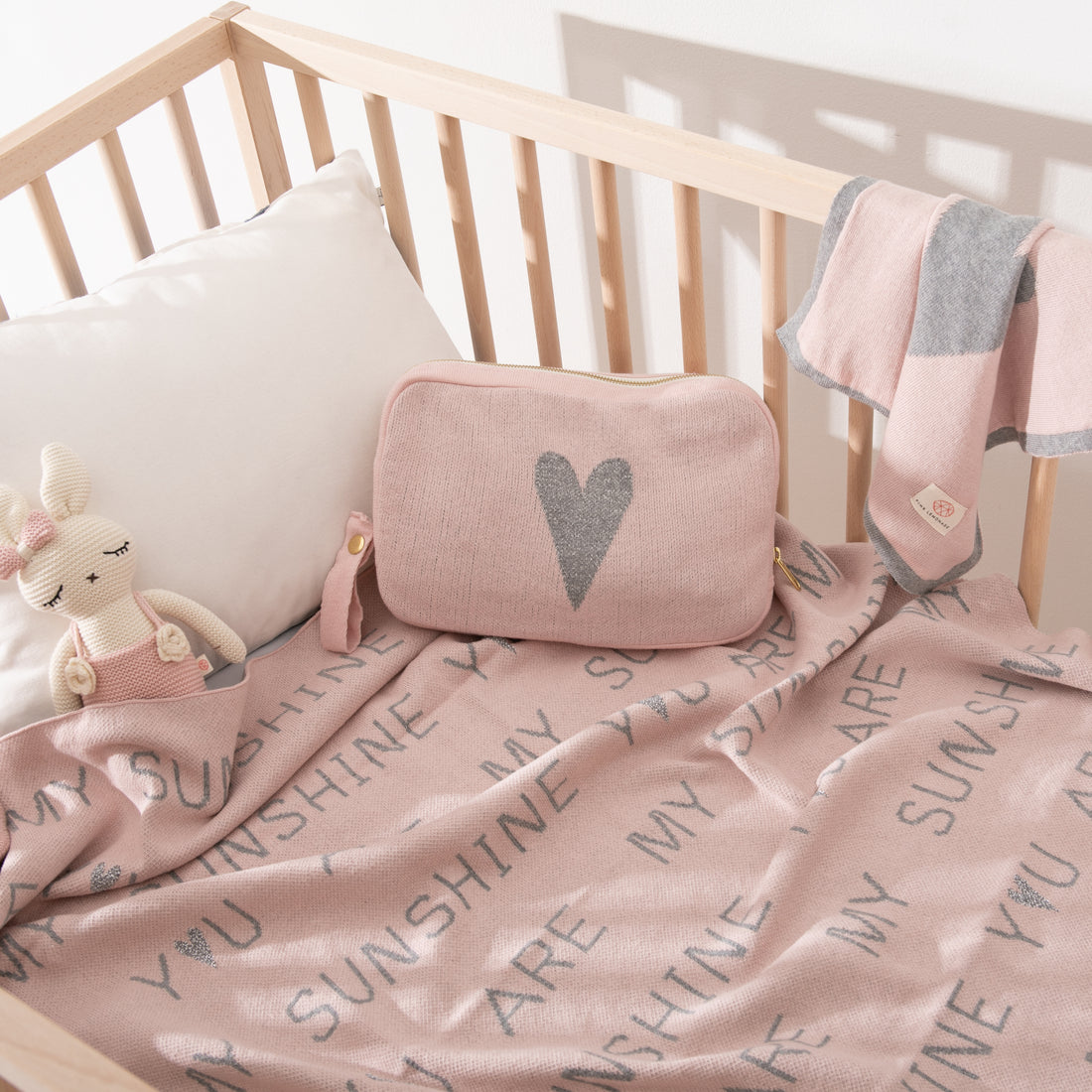 You Are My Sunshine Organic Cotton Baby Blanket and Burp Cloth Set