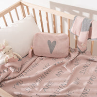 You Are My Sunshine Organic Cotton Baby Blanket and Burp Cloth Set