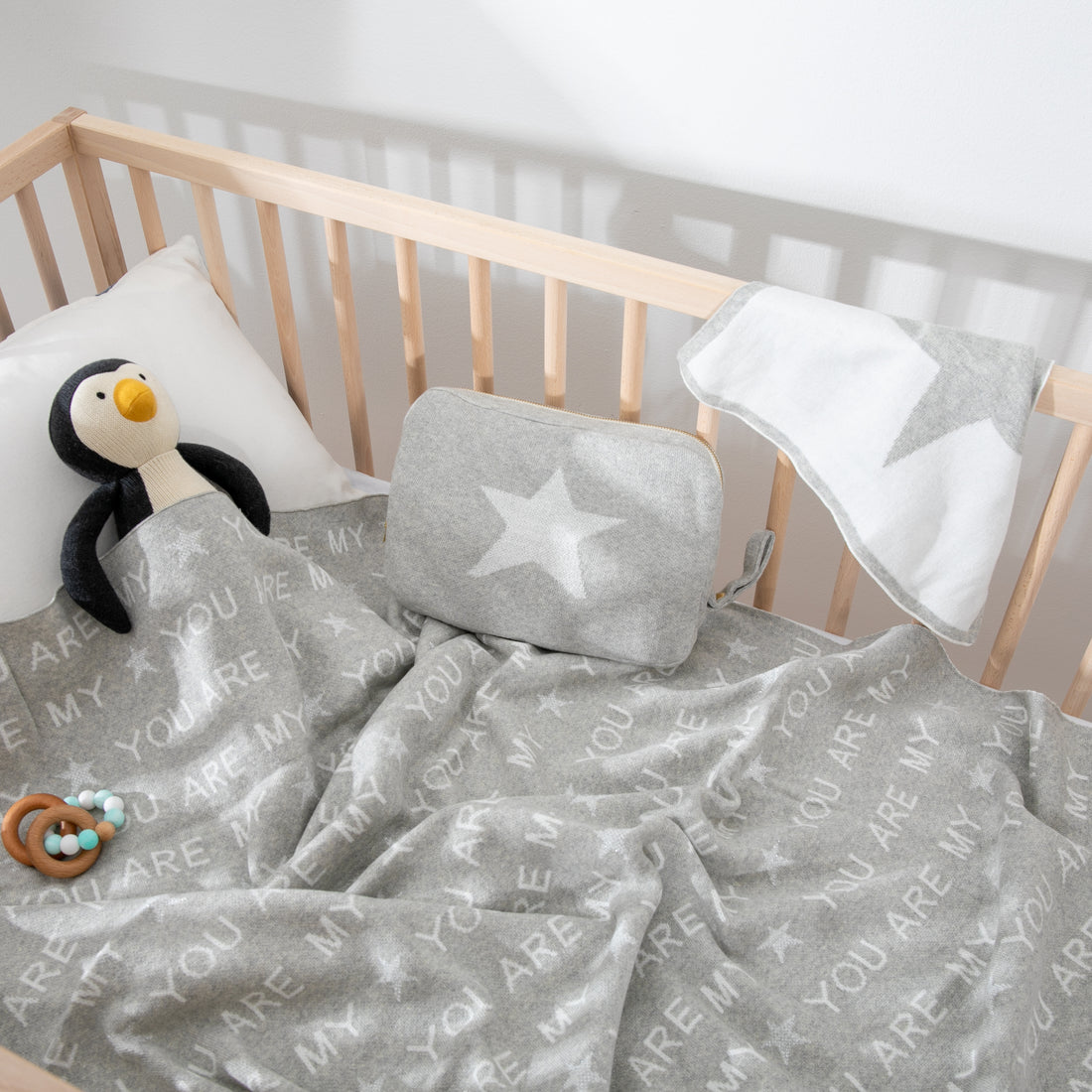 You Are My Star Organic Cotton Baby Blanket and Burp Cloth Set