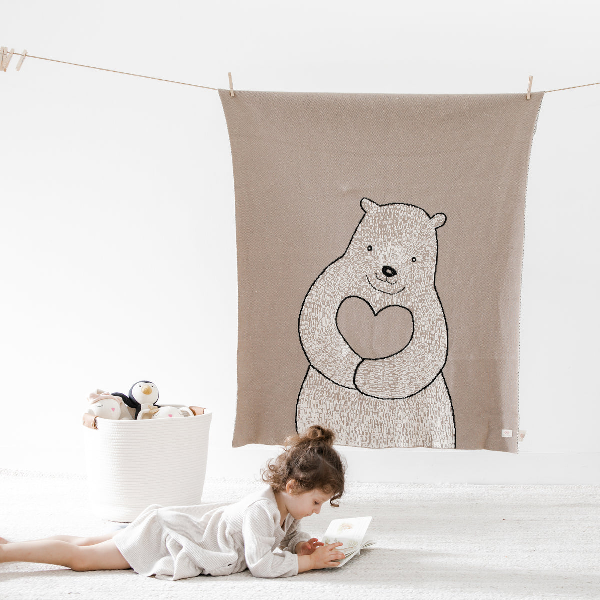 Grey best sale teddy throw