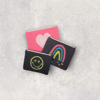 Smiles and Rainbow Travel MakeUp Pouch - Dk Grey