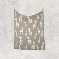 Giraffe Organic Cotton Baby Blanket and Burp Cloth Set