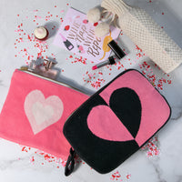 Smiles and Rainbow Travel MakeUp Pouch - Dk Grey