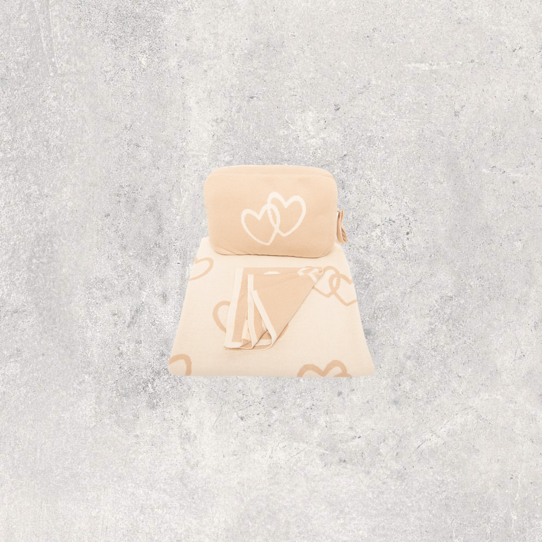 Twin Hearts Organic Cotton Baby Blanket and Burp Cloth Set