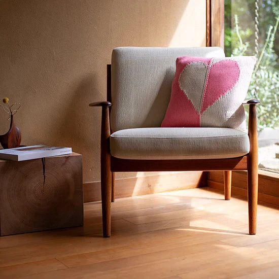 Dual Hearts Organic Cotton Cushion from Pink Lemonade.