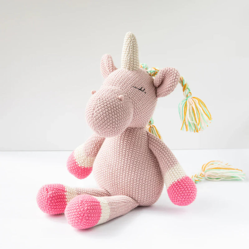 Soft unicorn toy from Pink Lemonade. 