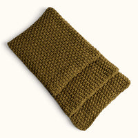Moss Chunky Green Organic Cotton Knit Throw Blanket