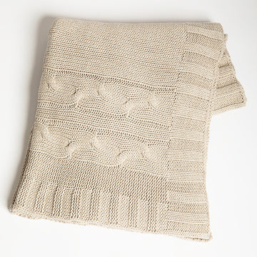 Classic Organic Cotton Knit Throw Blanket