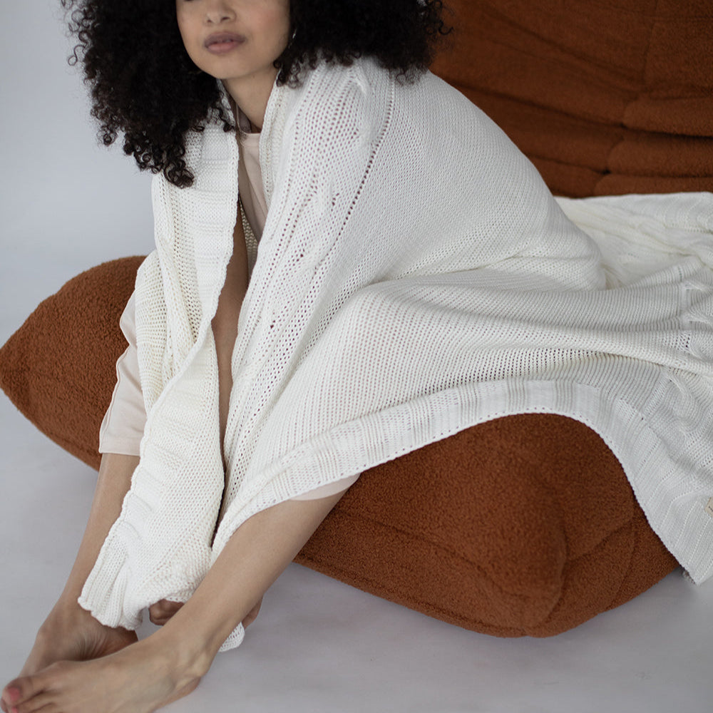 Classic Organic Cotton Throw Blanket