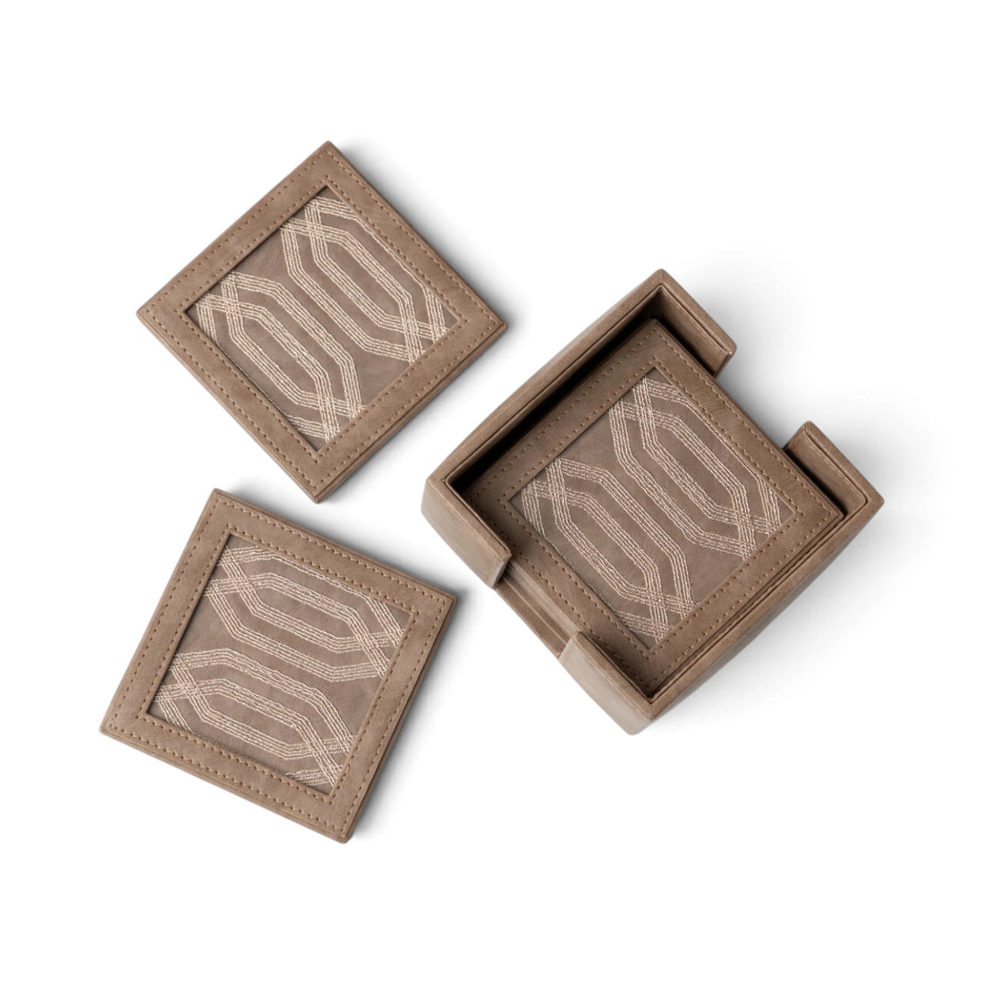 Lehar Vegan Leather Coaster Set