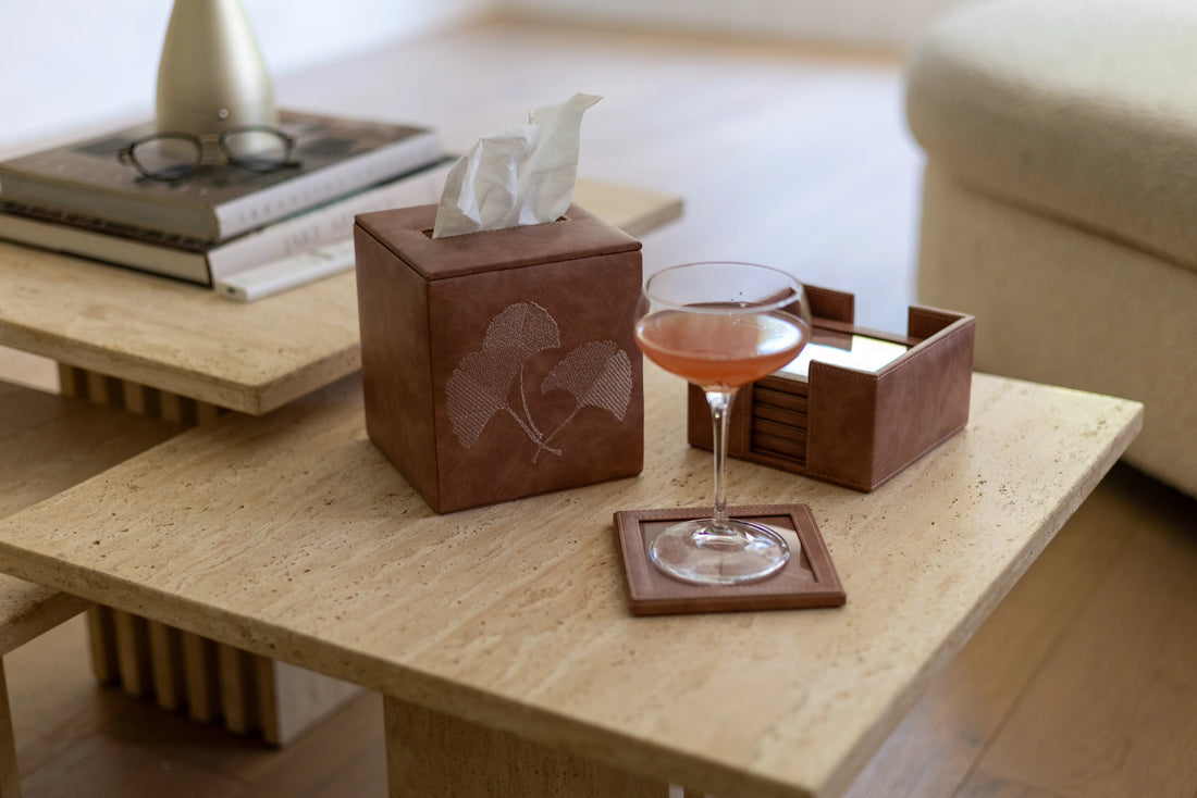 Dal Vegan Leather Coaster Set