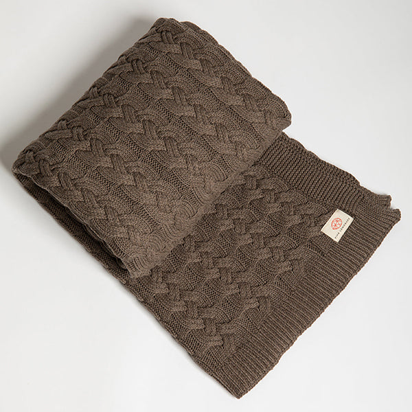 Double Cable Organic Cotton Throw Blanket