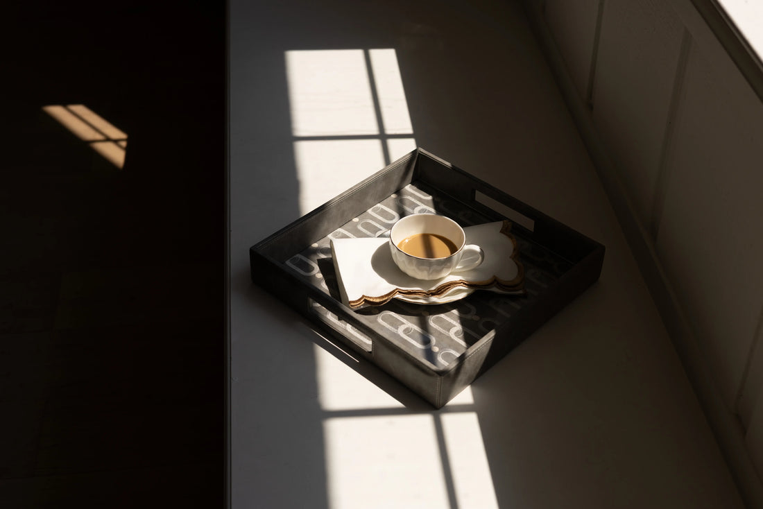 Lasya Vegan Leather Tray - Square