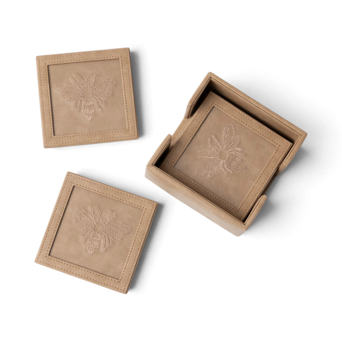 Madhu Vegan Leather Coaster Set