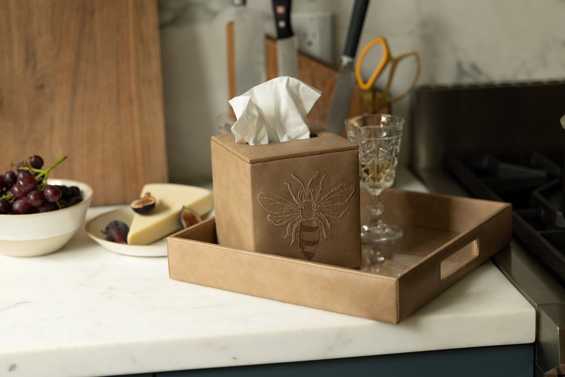 Madhu Vegan Leather Tray - Square
