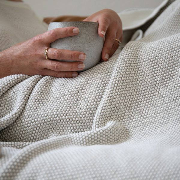 Eka Stipple Organic Cotton Throw Blanket