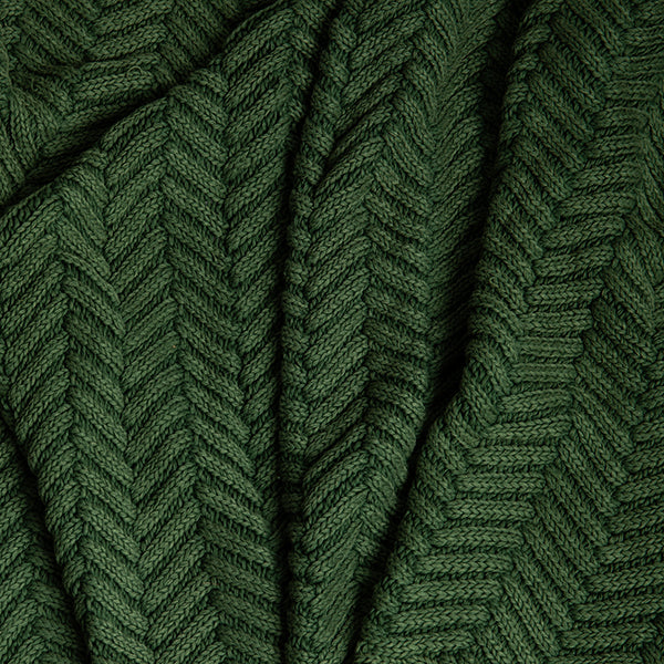 Washed Chevron Organic Cotton Knit Throw Blanket