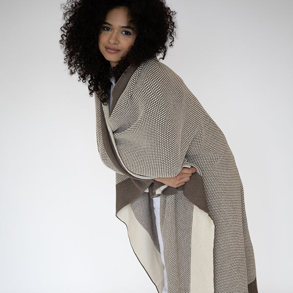 Eka Stipple Organic Cotton Throw Blanket