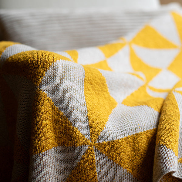 Trikona Organic Cotton Knit Throw Blanket