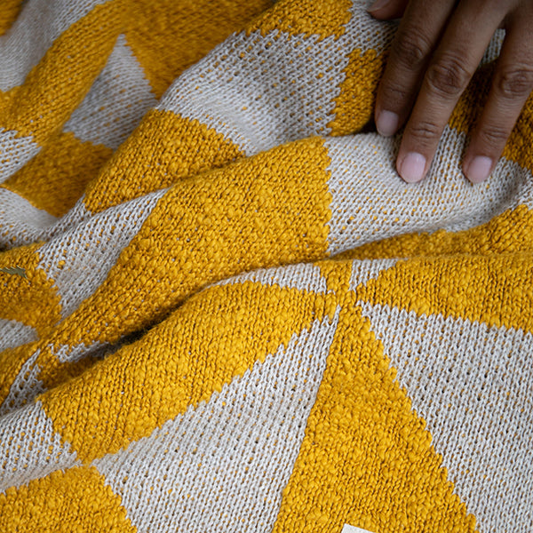 Trikona Organic Cotton Knit Throw Blanket
