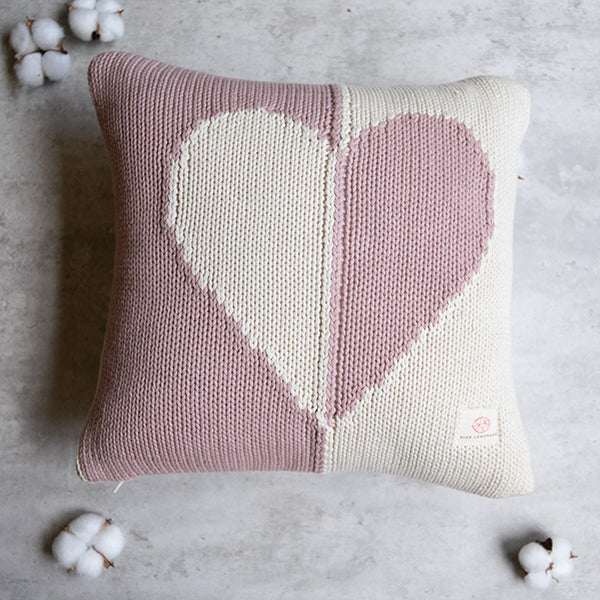 Dual Hearts Organic Cotton Cushion